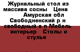 Журнальный стол из массива сосны › Цена ­ 6 000 - Амурская обл., Свободненский р-н, свободный а/п Мебель, интерьер » Столы и стулья   